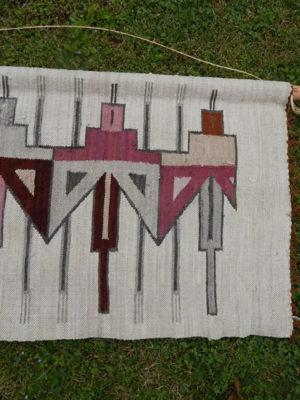 Vintage Native American Navajo Handwoven Wall Tapestry From UTAH Wool Hanging **